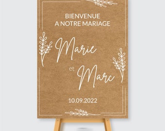 Panneau de bienvenue Mariage / Panneau d'accueil pour les invités lors de vos évènements mariage baptême anniversaire