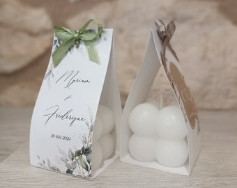 cadeaux invités bougie avec emballages personnalisés pour vos cadeaux mariage baptême anniversaire