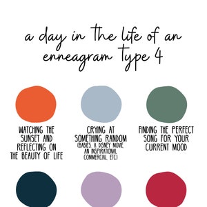 INSTANT DOWNLOAD - Enneagram 4 Day Printable, Inspirational Print, Office Decor, Home Decor, Wall Decor, Enneagram Print