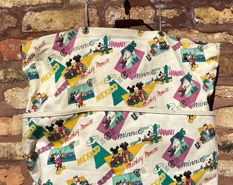 Mickey & Minnie Mouse Travel-themed Canvas Bag