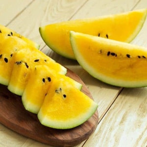 Organic Golden Honey Watermelon Plant Citrullus Lanatus Seeds image 2