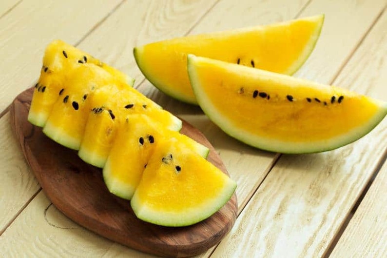 Organic Golden Honey Watermelon Plant Citrullus Lanatus Seeds image 2