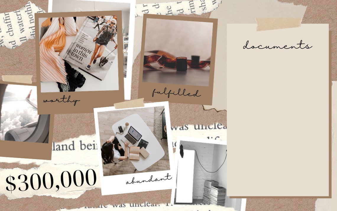 2021 aesthetic vision board canva template manifesting