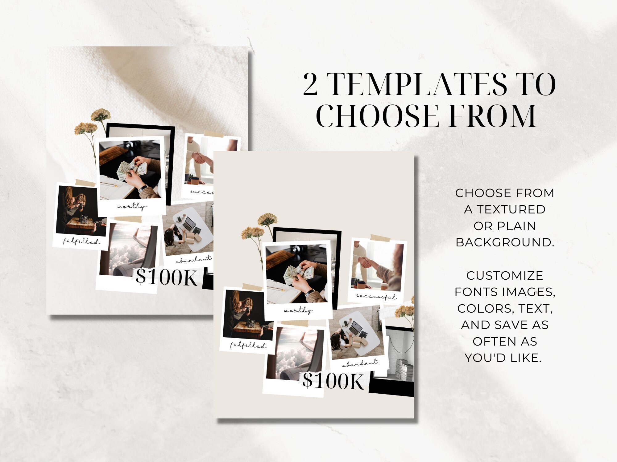 Minimalist Vision Board / iPad Wallpaper / Vision Board Etsy