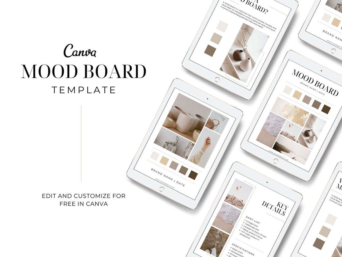 Mood Board Template / Brand Board Template / Brand Board Kit / - Etsy