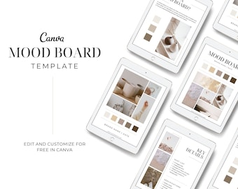 Mood Board Template / Brand Board Template / Brand Board Kit / Canva Mood Board Template / Canva Templates / Branding Template / Branding