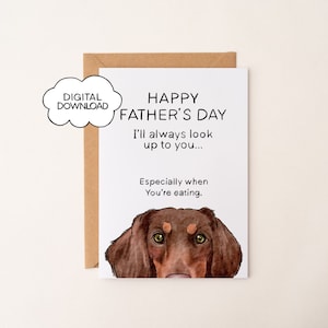 Alles Gute zum Vatertag Dackelkarte – druckbare Dackel lustige Karte, Hund Vatertagskarte, Dackel Papa Karte, Dackel Papa, 5×7