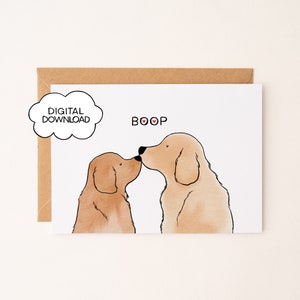 Boop - Biglietto Golden Retriever, Biglietto Anniversario Golden Retriever, Biglietto San Valentino Golden Retriever, Biglietto Cane 5 × 7, Biglietto d'auguri stampabile