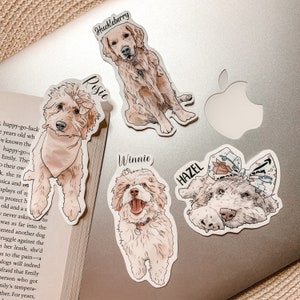 Personalisierter Haustier Line Art Sticker, Wasserfester Haustier Sticker, Haustier Sticker, Personalisierte Sticker, Vatertagsgeschenk, Aquarell Hund, Katzen Sticker