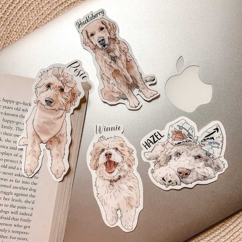 Custom Pet Line Art Sticker, Waterproof Pet sticker,Pet Stickers, Custom Stickers,Fathers Day Gift,Dog Stickers,Cat Stickers,Animal Stickers image 1