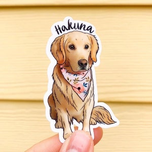 Pegatina de arte de línea de mascotas PERSONALIZADA l Línea de regalo de mascotas impermeable Trabajo Mínimo Wtaercolor Pet Art