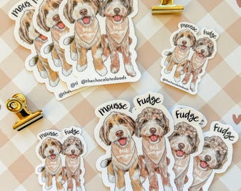 Custom Pet Line Art Sticker, Waterproof Pet sticker,Pet Stickers, Custom Stickers,Fathers Day Gift,Watercolor Dog,Cat Stickers