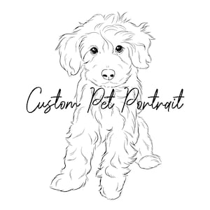 Custom Pet Portrait,Pet Line Art,Minimum pet art, dog tattoo design, cat tattoo desing,dog ear outline, Personalized pet gift, dog line art