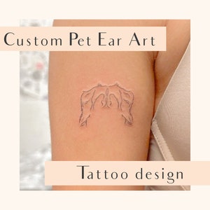 Custom Pet Ear Outline, Pet ear tattoo design,Cat Ear Drawing, Dog Outline, Cat Outline, Pet Outline, DIGITAL file