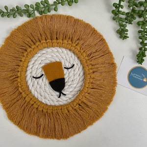 Macrame Lion Wall Hanging | Sleepy Lion Cub Decor