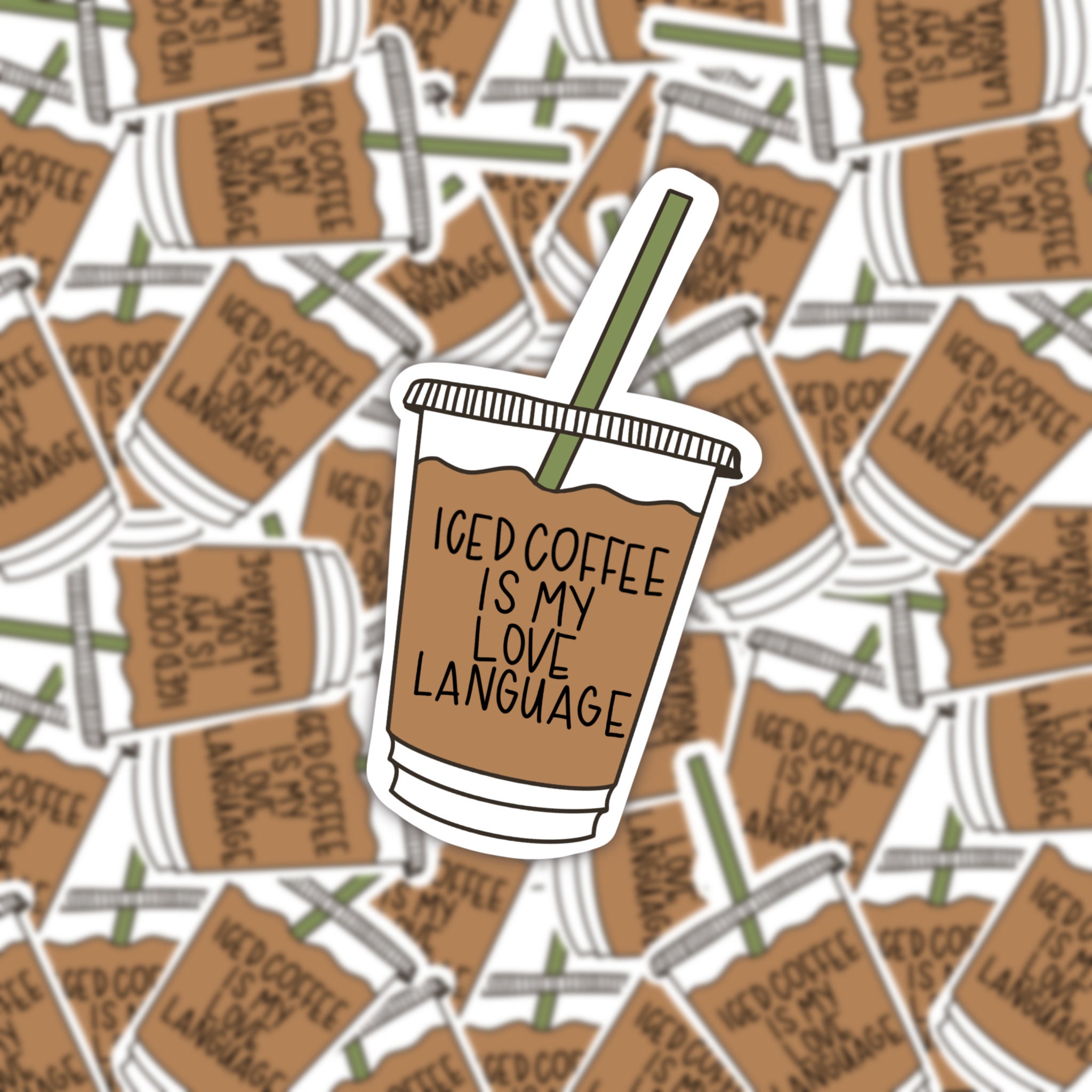 iced coffee sticker | iced coffee is my love language | starbucks cof…