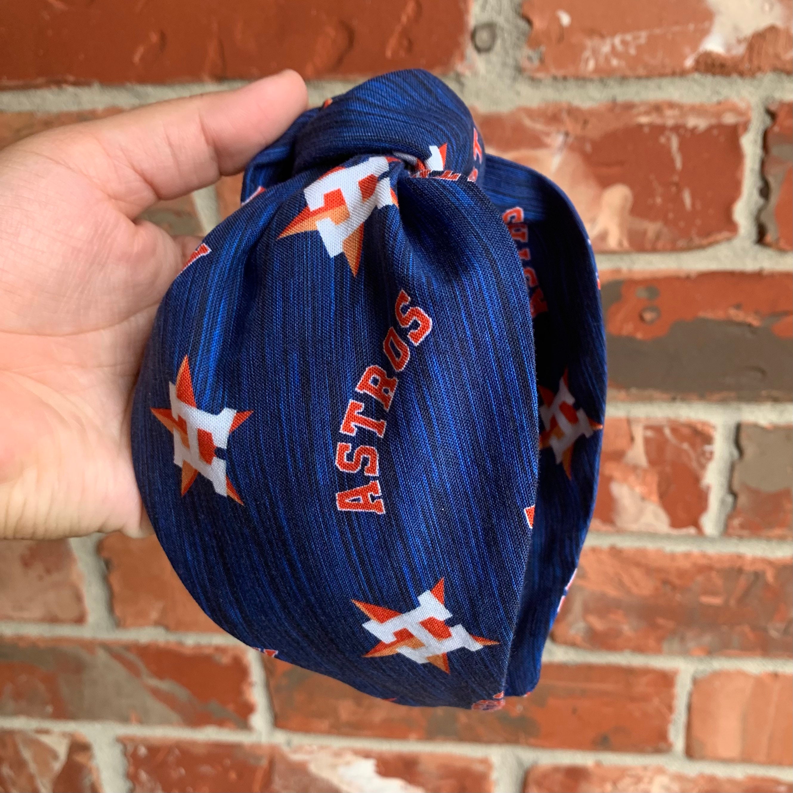 Astros Headband Handmade Headband Astros Knotted Headband Etsy