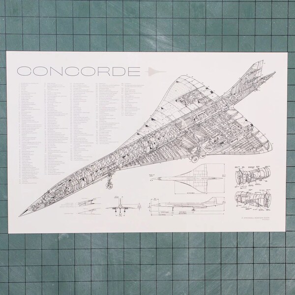 Schematisch Concorde Supersonic-vliegtuig