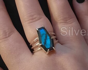 Labradorit Ring, Sarg Ring, Boho Ring, 925 Silber Ring, Geschenk 4 Sie, Statement Ring, Zierliche Ring, Frauen Ring, Handgemachter Ring, Versprechen Ring