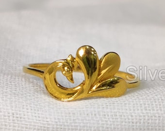 Peacock design deals gold ring