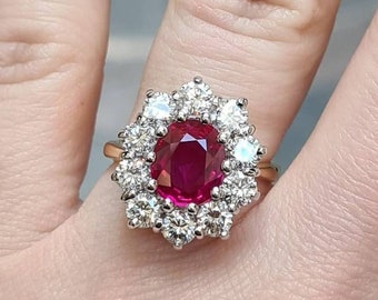 Ruby ring, Oval cut ruby ring, Solitaire ring, Ruby silver ring, July birthstone, Ruby Jewelry for her, Ruby ring for Valentines