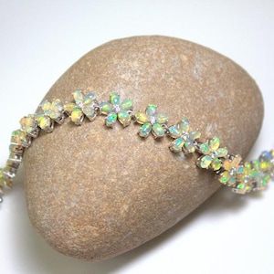 Natural Opal Bracelet , Opal Bracelet, 925 Sterling Silver bracelet, Opal Jewelry, Gems jewelry, October Birthstone, Bracelet for love one,