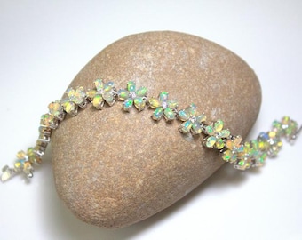 Natural Opal Bracelet , Opal Bracelet, 925 Sterling Silver bracelet, Opal Jewelry, Gems jewelry, October Birthstone, Bracelet for love one,