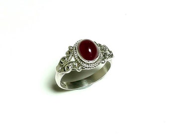 Pink Ruby Vintage Sterling Silver Ring 925 Solid Silver Ring, Ruby Ring, Gemstone Ring, 925 Sterling Silver Ring, Ring for wedding occasion