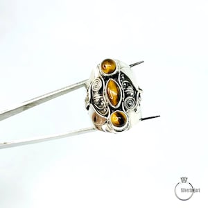 925 Sterling silver Tiger Eye Ring, Sterling silver, Silver jewelry, Birthstone jewelry, Genuine gemstone, Gift for her, Natural tiger eye,