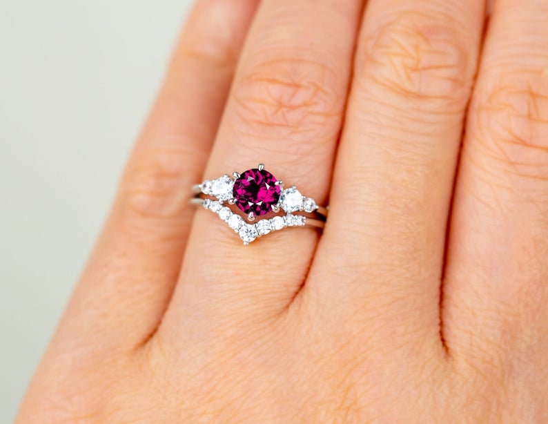 Sterling silver Handmade jewelry Designer jewelry Zircon jewelry 925 Glass field ruby gemstone ring Gift for love one, Silver jewelry