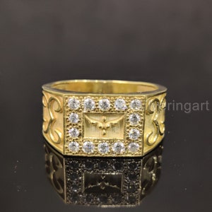 Gold Diamond Mens Ring, Mens Wedding Gold Ring, Hallmarked 18k Gold, Natural Diamond Ring, One of A Kind Ring, Designer Engagement Mens Band