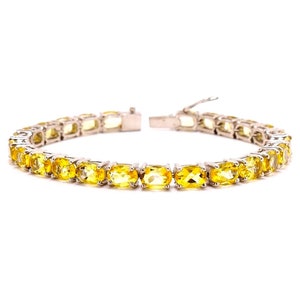 Solid 925 sterling silver citrine gemstone bracelet, fine handmade bracelet, jewelry for women, dainty bracelet jewelry, gift for birthday,