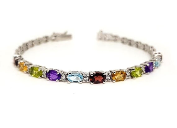 Sterling silver multi stone bracelet Sterling silver multi stone bracelet