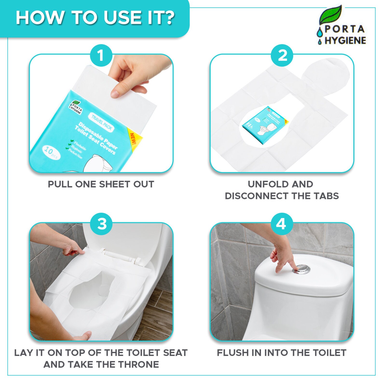 Toilet Seat Covers Paper Flushable Travel 10 Pack Of 10 Etsy
