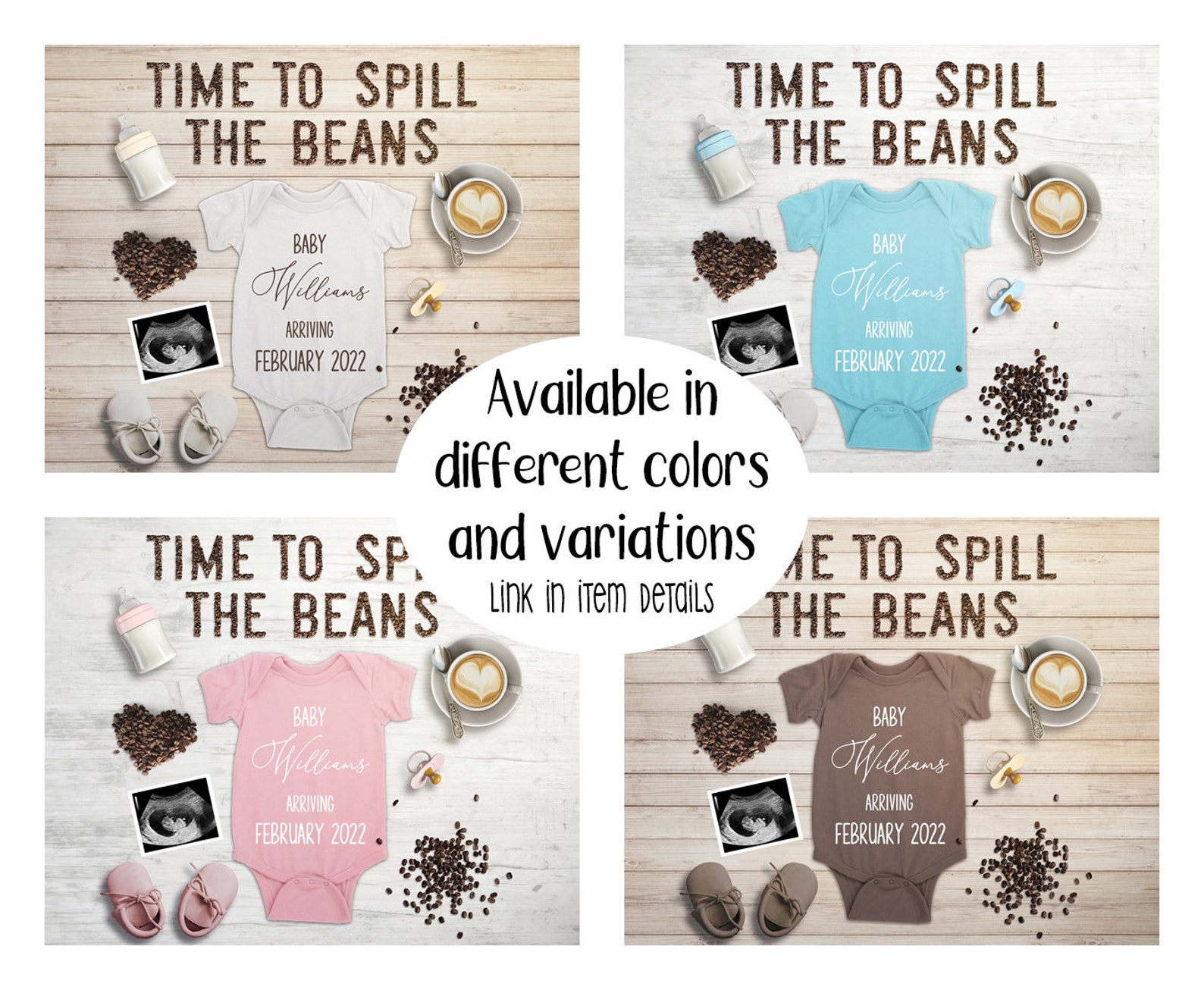 Spill the Beans Pregnancy Announcement Social Media Digital Etsy
