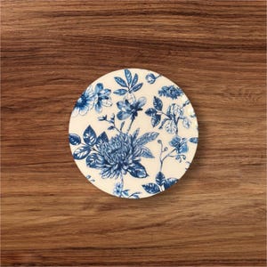 Blue Vintage Flower badge face