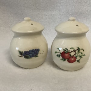 Fruit Salt and Pepper Shakers, Pears, Apples, and Grapes