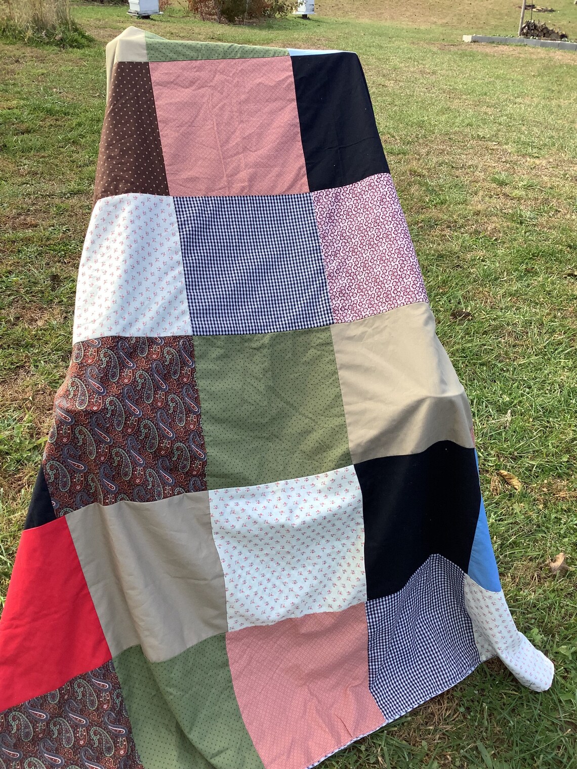Vintage Patchwork Quilt like Blanket No Batting Etsy
