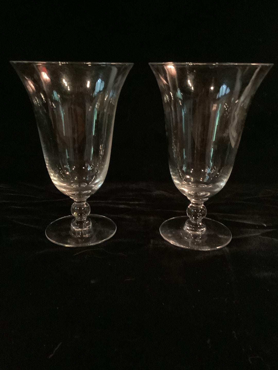 Imperial Glass Bubble Trumpet Flute Water Glass Ice Tea Etsy