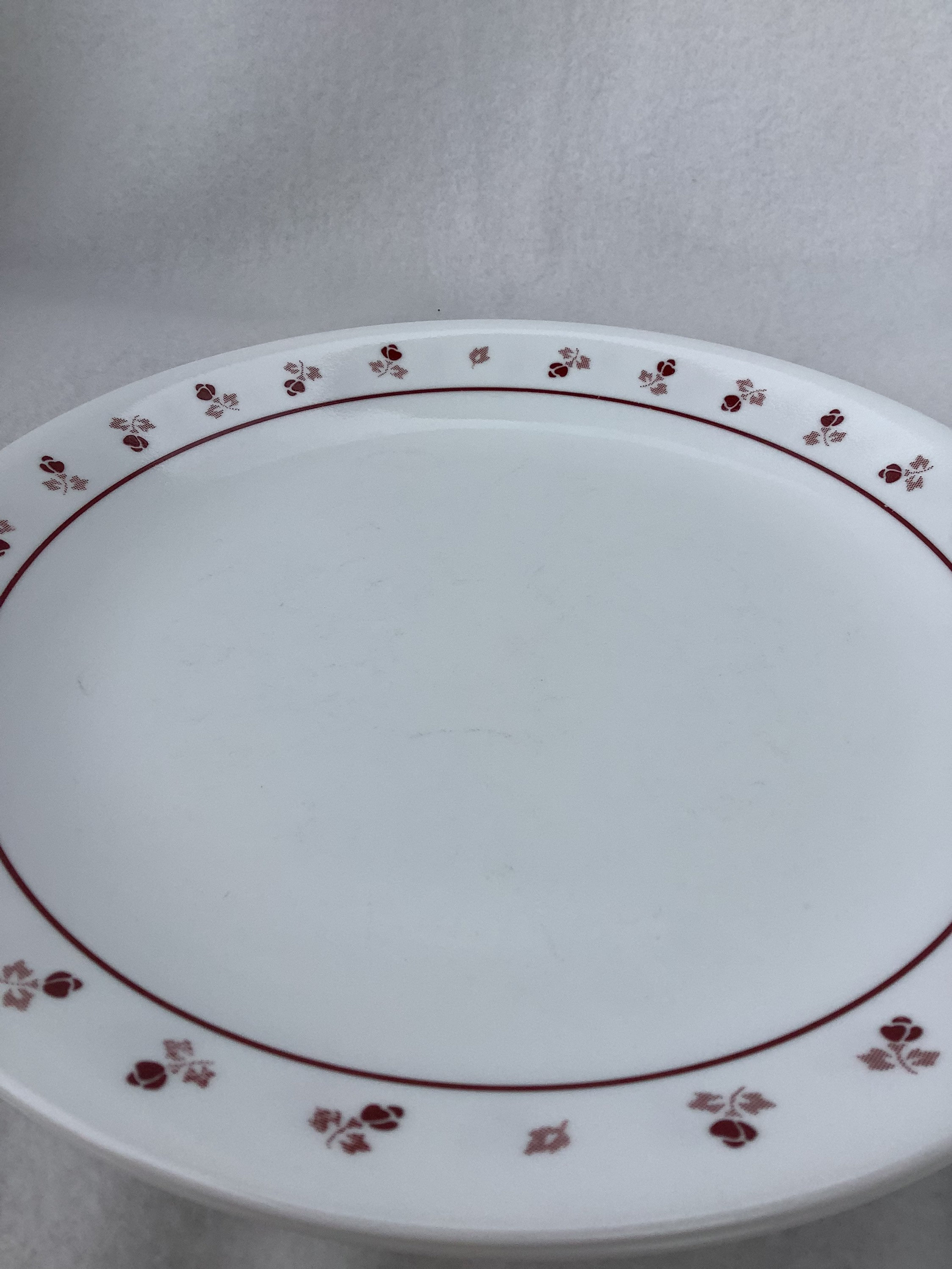 Vintage Corelle Dinner Plates Set of 2 Burgundy Pattern Etsy