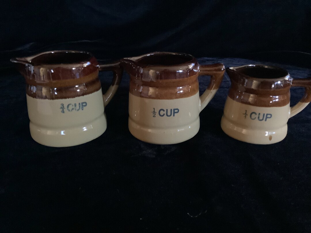 Brown Ware Pottery Measuring Cups, Set of 3 - Etsy