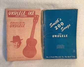 Reserved ———— 2 Vinatge Ukulele Books, Cliff Edward’s Collection for Ukulele 1949, Smiths 200 Songs For Ukulele 1924