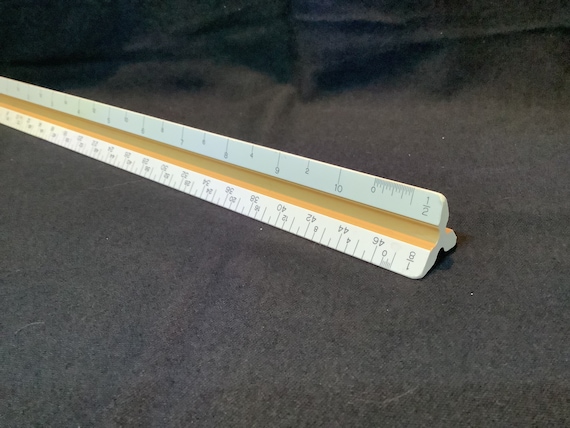 Teletype Post by Hemi Drafting Ruler, 3BCG-25B, Triangular Ruler, 3 Sided  Ruler 