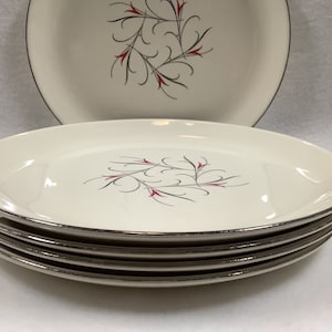 Simplicity Pink by Salem, 5 Dinner Plates With 2 Bread And Butter Plates, Salem Pottery