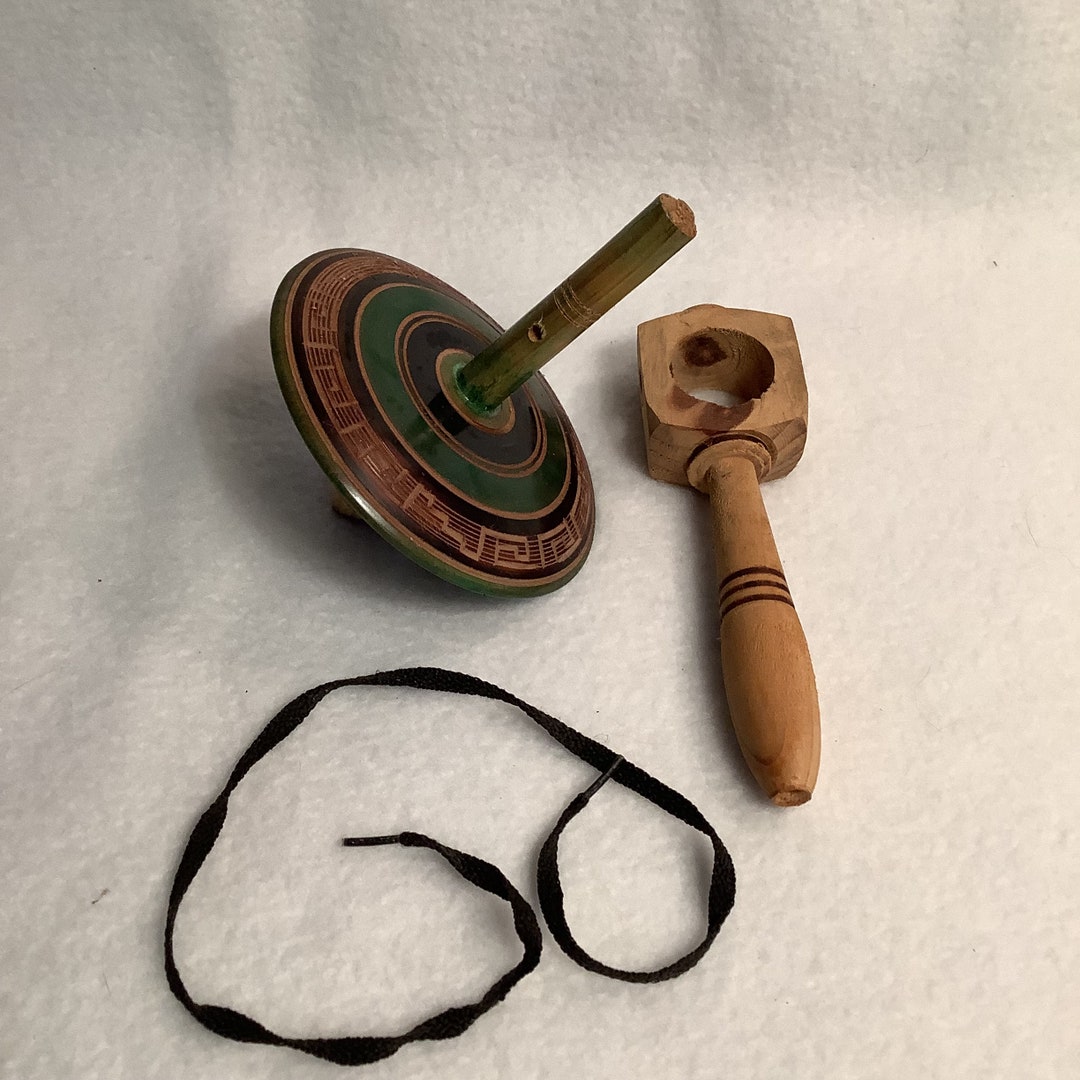 Vintage Mexican Toy Trompo Spinning Top Carved Spinning Top Etsy