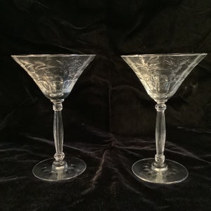 Morgantown Crystal Stemware, Set of 2, Tall Wine Glass