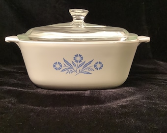 ブルー コーンフラワー コーニングウェア ポット P-1 1/2-B