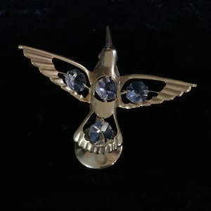 KG&C USA Miniature Hummingbird, Crystal Creations, Gold Plated