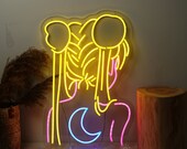 Sailor Moon Neon Signs, Custom Made Led Neon light Sign Anime Neon Light for Bedroom Personalized Gift for her
