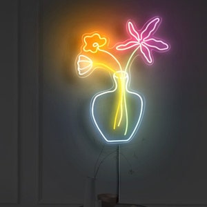 Flower Neon Sign Plant Neon Sign Wall Art Custom LED Neon - Etsy